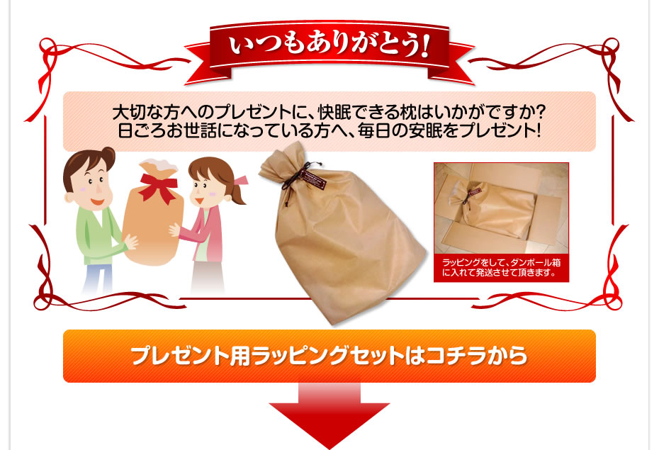 大切な方へのプレゼントに、熟睡できる枕はいかがですか？日ごろお世話になっている方へ、毎日の安眠をプレゼント！